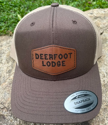 Brown/Khaki hat with leather patch